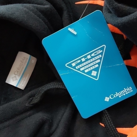Columbia PHG- Mens Performance Hunting Gear Black/Blaze Orange Hoodie Sz. Medium - Picture 5 of 6